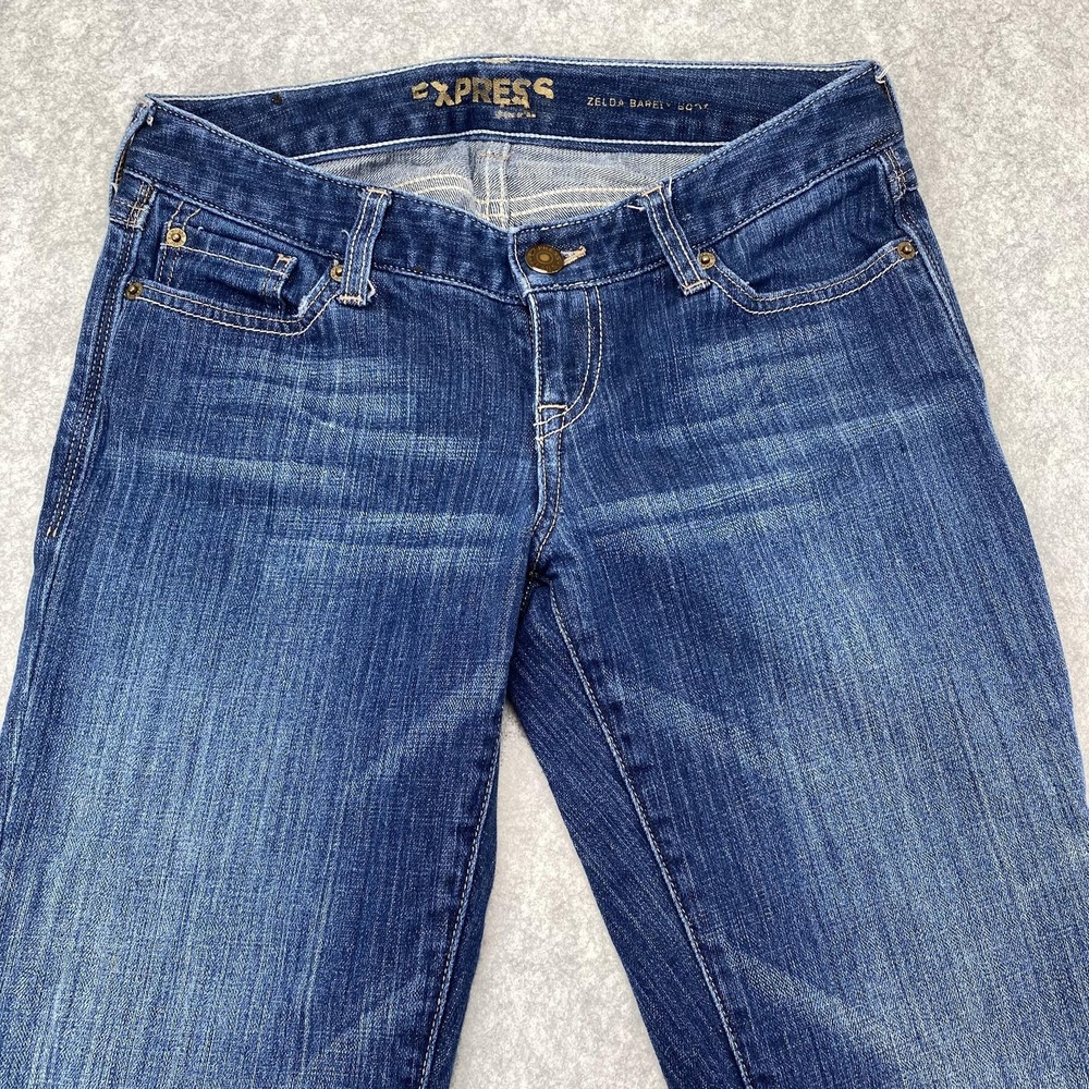 Express Zelda Barely Boot Jeans Womens 2S (28x28) Blue Bootcut Stretch Denim